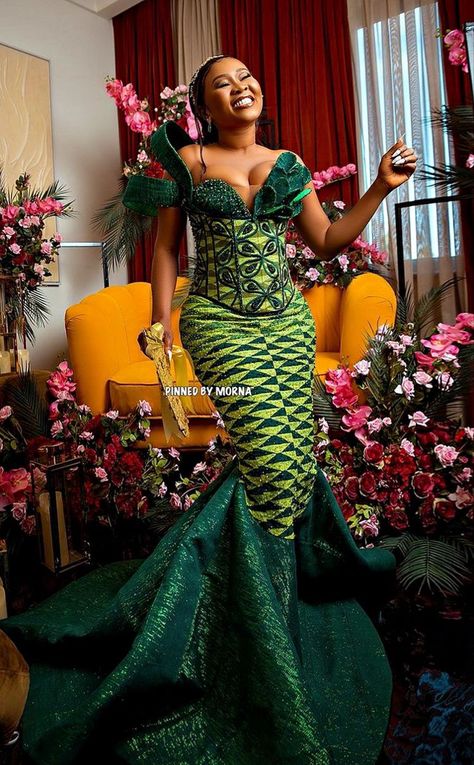 Kente Wedding Dress Ghana Ankara Styles, African Dresses For Women Ankara Ghana, Ghana Ankara Styles, Kente Wedding Dress, Wedding Frock Designs, Chilanga Mulilo, African Dresses For Women Ankara, African Print Wedding Dress, Kente Fashion