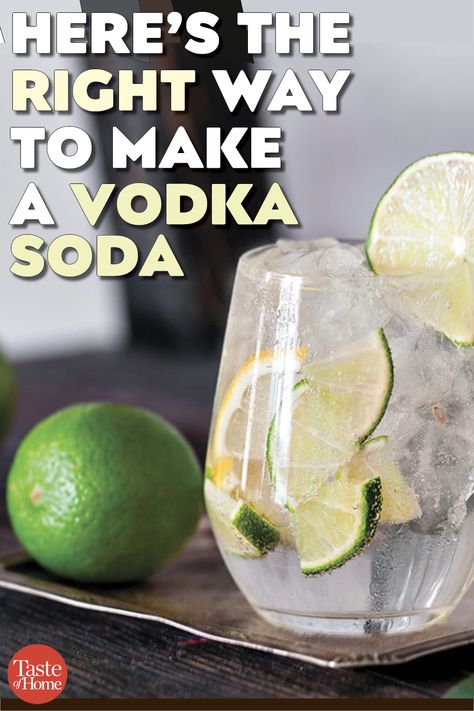 Well Drinks Alcohol Cocktails, Vodka Soda Drinks, Vodka Soda Recipe, Vodka Drinks Easy, Christmas Drinks Alcohol Recipes, Vodka Lime, Tonic Drink, Tonic Recipe, Vodka Soda