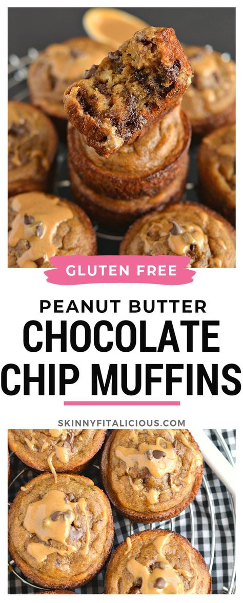 Flourless Peanut Butter Chocolate Chip, Peanut Butter Chocolate Chip Muffins, Low Calorie Muffins, Chocolate Peanut Butter Muffins, Quick Clean Eating, Breakfast Ideas Healthy, Blender Muffins, Peanut Butter Muffins, Chocolate Muffin Recipe