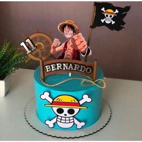 Bolo One Piece, One Piece Birthdays, One Pie, One Piece Logo, Anime Cake, Cake Logo, Cute Patterns Wallpaper, 9th Birthday, Monkey D Luffy