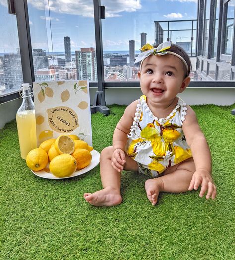 Lemon Photoshoot, Infant Photoshoot, Rosé Birthday, Beige Hat, Boho Romper, Felt Fedora, First Birthday Outfits, Baby Yellow