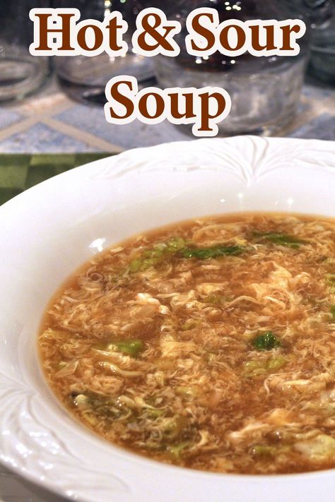 Hot & Sour Soup, with Savoy Cabbage #greencabbage #hotsoursoup #eggdropsoup #easysoup #lightsoup Hot Sour Soup, Sour Cabbage, Easy Dinner Casseroles, Light Soups, Hot And Sour Soup, Egg Drop Soup, Savoy Cabbage, Sour Soup, Asian Soup