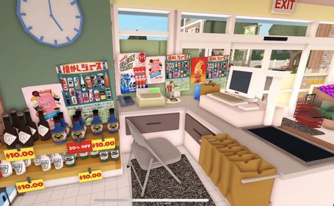 How To Make A Town In Bloxburg, Bloxburg Grocery Store Inside, Bloxburg Shop Interior, Convience Store Bloxburg, Retail Tycoon 2 Layout, Bloxburg Convience Store Decals, Bloxburg Corner Store, 7 Eleven Bloxburg, Bloxburg 7 Eleven