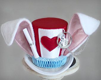 White Rabbit Costume, White Rabbit Costumes, Alice In Wonderland Hat, White Rabbit Alice In Wonderland, Alice In Wonderland Tea Party Birthday, Hat Tea Party, Rabbit Costume, Mad Hatter Hat, Mad Hatter Party