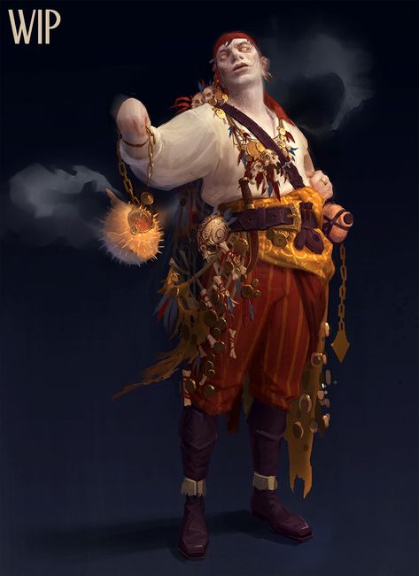 ArtStation - WIP - Voodoo Pirates, Jelle Steenhuisen Voodoo Priestess, Warhammer Fantasy Roleplay, Fantasy Role Playing, Pirate Ship, Warhammer Fantasy, Roleplaying Game, Fictional Characters