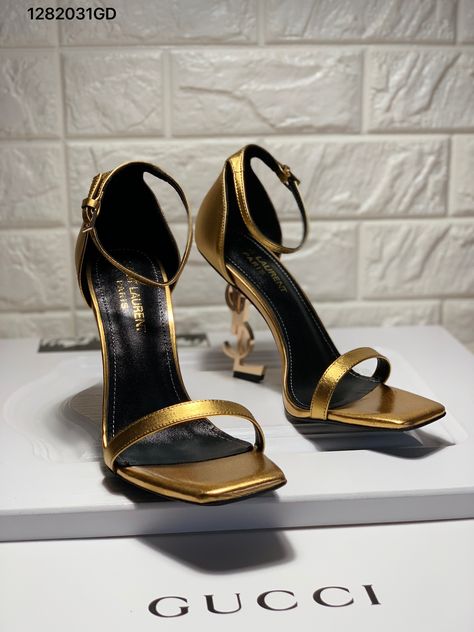 Gold kitten heels