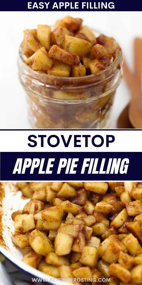 Make the best homemade apple pie filling! This recipe is quick and easy, with sweet cinnamon apples caramelized right on the stovetop. Apple Cranberry Pie, Caramel Apple Cookies, Apple Pie Oatmeal, Apple Pie Filling Recipes, Cinnamon Apple Pie, Homemade Apple Pie Filling, Homemade Apple Pie, Pumpkin Spice Donut, Best Apple Pie