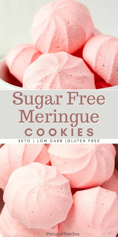 How to Make Sugar Free Meringue Cookies, a delicious tasting keto, low carb, gluten free cookie recipe that is perfect for holiday baking! Sugar Free Meringue Cookies, Sugar Free Meringue, Meringue Recept, Gluten Free Cookie Recipe, Dessert Holiday, Meringue Cookie Recipe, Gluten Free Cookie, Sugar Free Baking, Sugar Free Recipes Desserts