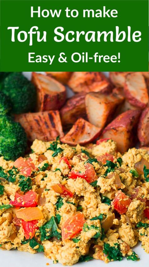 Tofu Scrambled Eggs, Easy Weekend Breakfast, Tofu Scramble Vegan, Tofu Breakfast, Scrambled Tofu, Oil Free Vegan Recipes, Tofu Recipes Vegan, Vegan Kids, Tofu Scramble