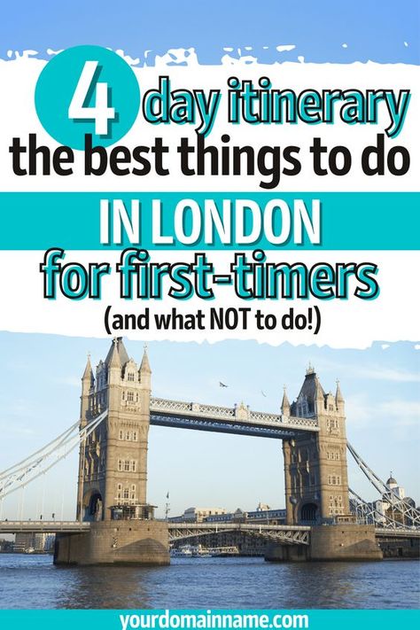 Planning a trip to London England? This 4 day London itinerary has a day-by-day guide with all of the best things to to in London for tourists! A day-by-day plan for your London vacation with exactly what do do in London, where to eat, and where to stay in London. We even include tips on what to pack for London! Visit all of the best sights and photo spots with this trip planner. #London #travel #itinerary London 4 Days Itinerary, 4 Days In England, London Surprise Trip Reveal, 5 Day Itinerary London, Top 10 Things To Do In London, 10 Day Uk Itinerary, Best Day Trips From London, Best Of London, London And Paris Itinerary