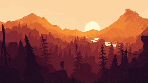 #sun  #orange #GIF #wallpaper Firewatch Wallpaper Desktop, Animated Covers For Notion, Notion Pixel Art Cover, Notion Cover Gift, Animated Notion Cover, Gym Aesthetic Wallpaper Laptop, Notion Cover Aesthetic Gif, Cover For Notion, Notion Cover Photo