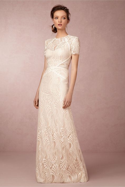 Beilin Gown Lace Wedding Dresses for Spring 2015 at BHLDN | Dress for the Wedding Over 40 Wedding Dresses, Vintage Sheath Wedding Dress, Dress Necklines, Retro Wedding Dresses, Bhldn Wedding Dress, Bhldn Dresses, Bhldn Dress, Spring Wedding Dress, Boda Mexicana