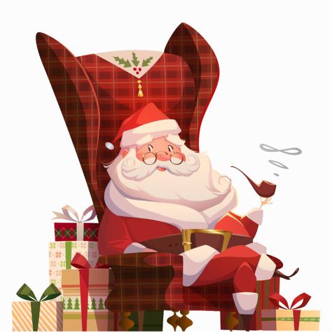 Santa Animation, Christmas Illust, Santa Claus Illustration, Santa Claus Art, Santa Illustration, Santa Claus House, Santa Claus Crafts, Santa Klaus, Santa Figurines