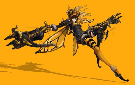 Puhaaang on Twitter: "비비 Buzz Bee🐝… " Buzz Bee, Sting Like A Bee, Superhero Villains, Bee Inspired, Bee Art, Matte Painting, Bee Theme, I Love Her, Creature Art