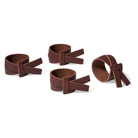 Napkin Rings Diy, Bottle Carrier, Ottoman In Living Room, Napkin Ring, Room Board, Dining Room Kitchen, Leather Projects, Clever Design, Leather Pattern