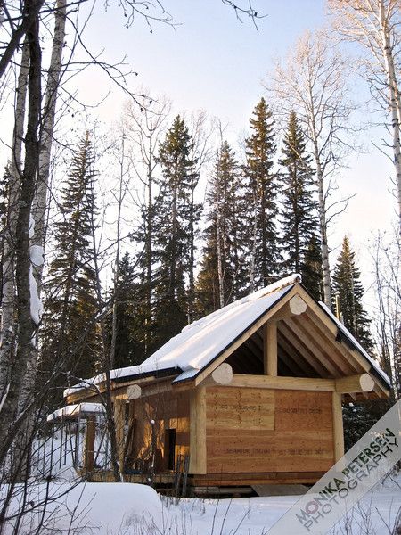 Our 16x20 Post and Beam cabin Post And Beam Foundation, Post And Beam Cabin, Bush Cabin, Ship Ladder, Ridge Beam, Timber Frame Cabin, Small Cabin Plans, Little Cabin, Small Cabin