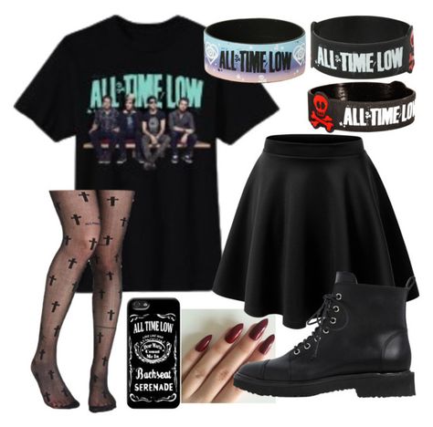 "All Time Low Concert" by jayceepanda on Polyvore featuring LE3NO, Leg Avenue and Giuseppe Zanotti All Time Low Concert Outfit, White Urban T-shirt For Concert, Urban White T-shirt For Concerts, Fitted Punk T-shirt For Concert, Relaxed Fit Punk T-shirt For Concerts, Gothic Short Sleeve T-shirt For Concerts, All Time Low Concert, Leg Avenue, All Time Low