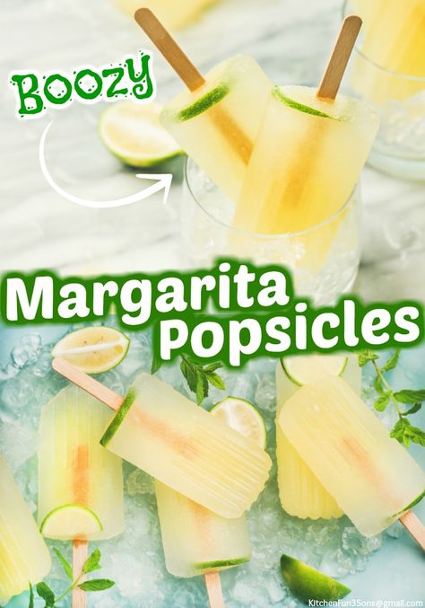 Margarita Popsicles are the best boozy treat ever! They are full of the margarita ingredients you love like tequila and lime juice, but in a cold iced pop. #drinks #popsicle #boozy #margarita #tequila Boozy Pops, Margarita Popsicles, Alcoholic Popsicles, Boozy Ice Pops, Popsicle Cocktail, Blueberry Margarita, Frozen Popsicles, Lime Popsicles, Boozy Popsicles