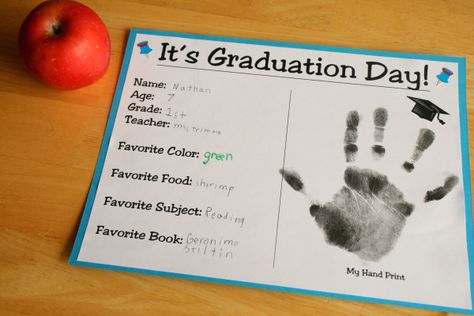 I’m contributing over at Snackpicks again today sharing two fun ways to celebrate your graduate! There’s fun ideas for a graduation party, complete with invitations, snacks, and games. Or make a personalized handprint certificate for your graduate to commemorate their special day! Pre K Graduation, Kids Graduation, Preschool Graduation, Kindergarten Graduation, Handprint Crafts, End Of School Year, End Of School, Graduation Day, Last Day Of School