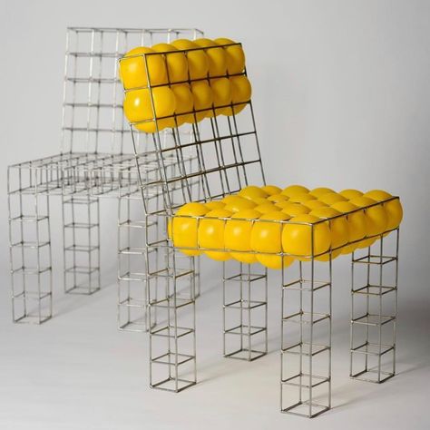 Almond Design on Instagram: “SIE57 Chair by Pawel Grunert! #Almondesign” Unique Chairs Design, Inflatable Chair, Metal Grid, Unique Chair, Contemporary Chairs, Funky Furniture, Creative Furniture, Cafe Chairs, Chaise Design