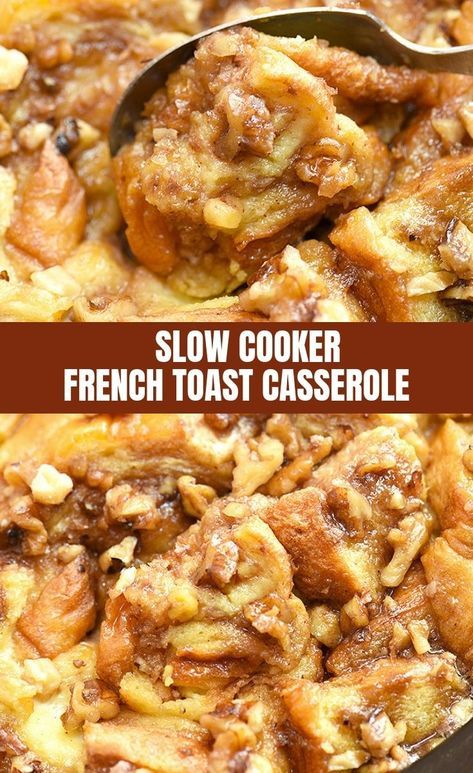 Slow Cooker French Toast, Crockpot French Toast, Breakfast Crockpot Recipes, Slow Cooker Breakfast, Breakfast For A Crowd, Overnight French Toast, Toast Casserole, Ultimate Breakfast, Crockpot Breakfast