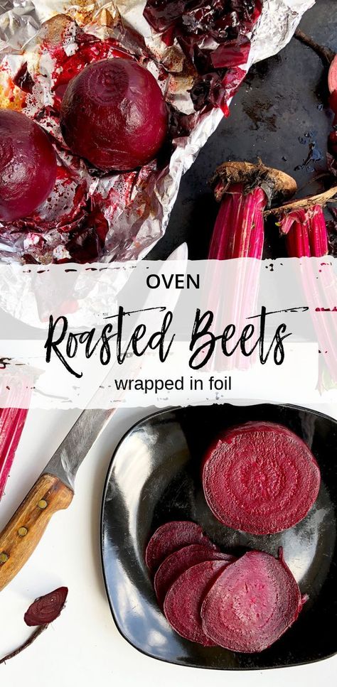 How to roast whole fresh beets to perfection. These slowly roasted beetroots wrapped in foil are great for salads or as a nutritious side dish. The preparation isnt messy and even bigger beets come out tender, juicy and sweet. via @All Kitchen Colours Best Mussels Recipe, Roasting Beets In Oven, Vegetarian Risotto, Roasted Beetroot, Beetroot Recipes, Kitchen Colours, Sides Dishes, Fresh Beets, How To Roast