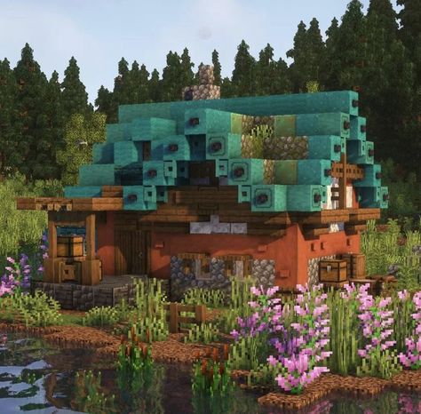 Amazing Maps, Hobbit Hole, Minecraft House Designs, Minecraft House, River House, Save For Later, Texture Packs, Paper Tags, Minecraft Houses