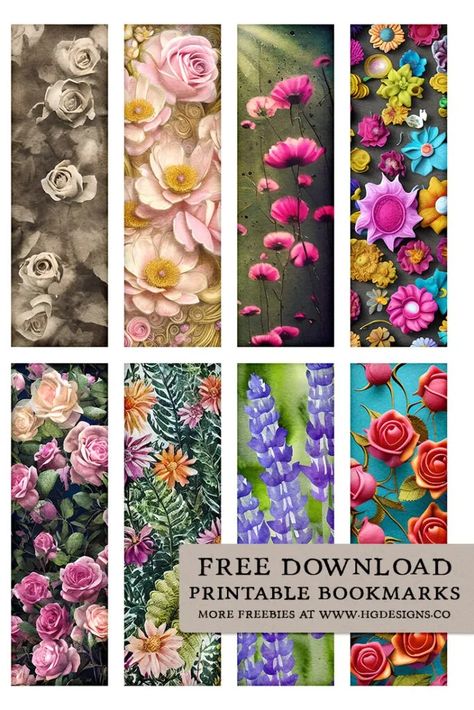 Free Download: Commercial Use Printable Bookmarks – HG Designs Book Mark Design Printable, Free Printable Bookmarks Templates Design, Bookmark Designs Printable, Bookmark Design Printables, Free Printable Bookmarks Templates, Bookmarks Free Printable, Printable Bookmarks With Quotes, Floral Bookmarks Printable, Bookmark Printable