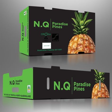 Pineapple Packaging Design, Pineapple Packaging, Supermarket Packaging, Fruits Packaging, Fruit Paradise, Luxury Packaging Design, Fruit Packaging, Inspiration Logo, Fruit Box