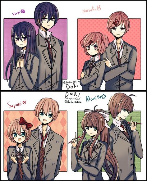 Who do you pick. Yuri Ddlc Genderbend, Doki Doki Literature Club Genderbend, Yandere Simulator Genderbend, Ddlc Genderbend, Genderbend Fanart, Genderbend Anime, Doki Doki Literature Club, Doki Doki, Literature Club