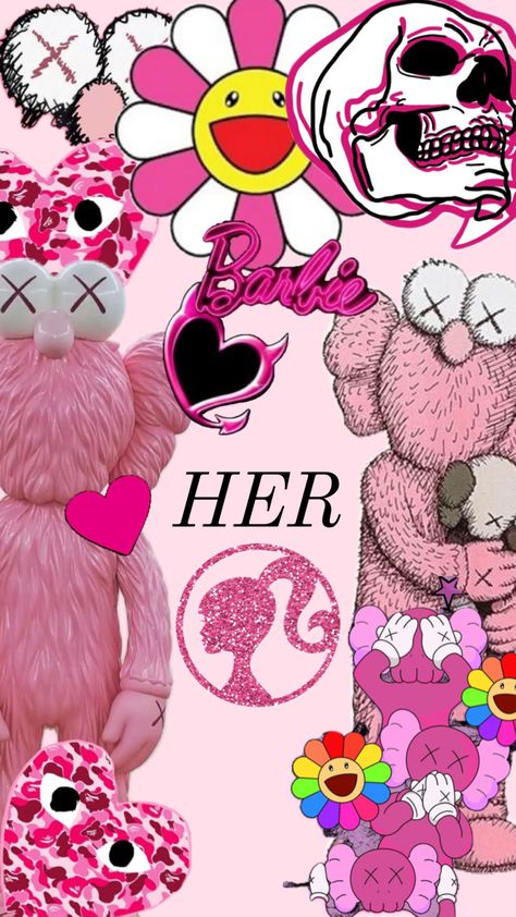 #pinkwallpaper #y2k #flygirl #kaws #bape #bathingape Kaw Wallpaper, Kaws Iphone Wallpaper, Pretty Wallpaper Ipad, Pink Wallpaper Hello Kitty, Trippy Iphone Wallpaper, Kaws Wallpaper, Iphone Wallpaper For Guys, Wallpaper Iphone Boho, Wallpaper Iphone Love