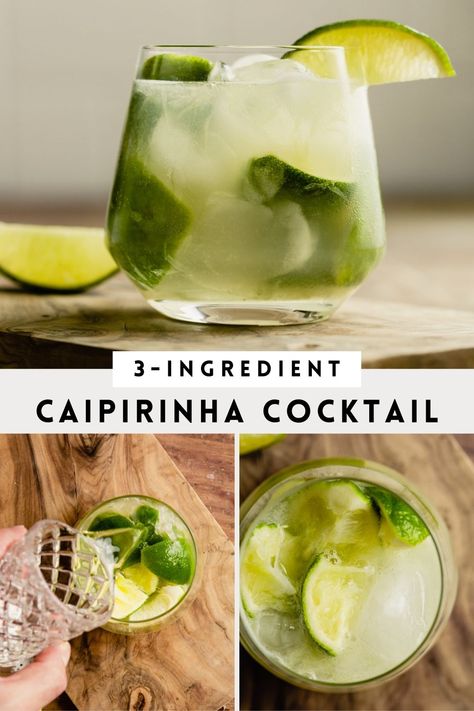 This classic Brazilian cocktail is light, refreshing and incredibly easy to make. No wonder it's Brazil's national drink! Caipirinha Recipe, Brazilian Drink, Brazilian Cocktail, Caipirinha Cocktail, Rum Drinks Recipes, Easy Cocktail, Rum Drinks, Cocktail Drinks Recipes, Easy Cocktails