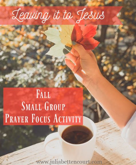 Women's Ministry Fall Small Group Prayer Focus Activity. A little lesson about leaving our burdens with Jesus and not carrying them around with us. Free download of the activity instructions. #womensministry #smallgroups #christianwomen Fall Ladies Ministry Ideas, Susanna Wesley, Julia Bettencourt, Christian Women's Ministry, Ladies Event, Jesus Crafts, Worship Night, Ladies Group, Fall Lessons