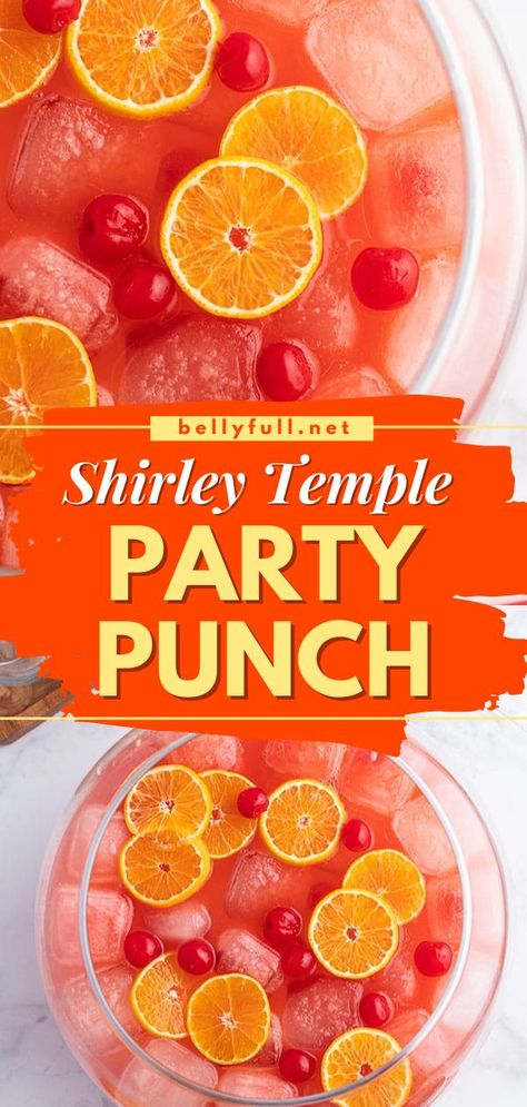 Shirley Temple Party Punch, spring recipes, easter brunch Spring Punch Recipes, Easter Punch Recipes, Wedding Punch Recipes, Wedding Punch, Party Punch Recipe, Brunch Punch, Shirley Temple Drink, Easy Party Punch, Alcoholic Punch Recipes