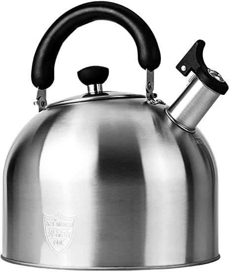 YARDWE 2.5L Large Capacity Kettle Stovetop Tea Kettle Whistling Tea Kettle Stainless Steel Teakettle Teapot (Silver Black) Steel Connection, Stovetop Kettle, Induction Stove Top, Gooseneck Kettle, Stainless Steel Kettle, Teapot Design, Whistling Tea Kettle, Tea Kettles, Water House