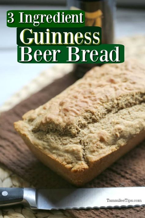 Easy 3 ingredient Guinness Beer Bread Recipe! How to make an easy Irish bread for St. Patricks Day with video instructions. You only need Bisquick, Guinness, and Sugar to make this recipe! Guiness Bread, Pumpkin Beer Bread, Guinness Recipes, Beer Bread Easy, Irish Bread, Beer Bread Recipe, Pumpkin Beer, Guinness Beer, Bisquick Recipes