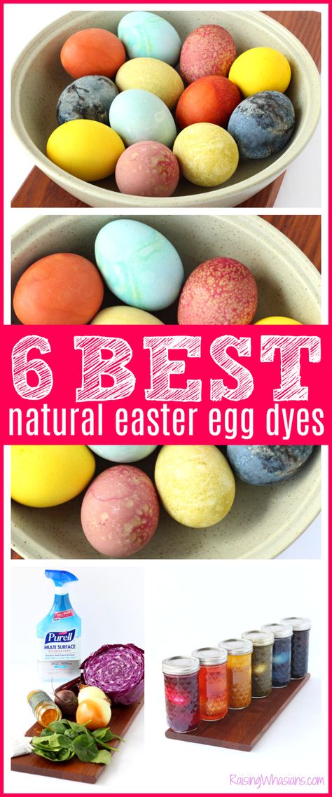 6 EASY Natural Easter Egg Dyes for the Most Vibrant Colors | Best at home dyes for your Easter eggs using everyday home items - Raising Whasians via @raisingwhasians Diy Easter Treats, Natural Egg Dye, Natural Easter Eggs, Naturally Dyed Easter Eggs, Easter Treat Bags, Egg Dye, Easter Egg Dye, Easter Printables, Easter Activities