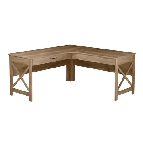 Saint Birch Alaska Modern Farmhouse L-Shaped Desk with Drawer - On Sale - Bed Bath & Beyond - 36391752 L Shaped Corner Desk, Desk With Drawer, L Shape Desk, Farmhouse Coastal, Wood Writing Desk, Shaped Desk, Home Office Furniture Desk, L Shaped Desk, Office Furniture Desk