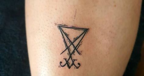 Sigil of lucifer Morning Star Tattoo Lucifer, Lilith And Lucifer Tattoo, Sigil Of Lucifer Tattoo, Lucifer Sigil Tattoo, Antichrist Tattoo, Lucifer Tattoos, Lucifer Tattoo Ideas, Lucifer Tattoo, Lord Lucifer