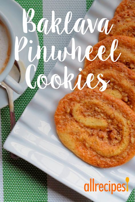 Baklava Pinwheel Cookies | "Yes yes yes yes yes It was relatively easy and so yummy" #cookies #cookierecipes #bakingrecipes #dessertrecipes #cookieideas Baklava Cookies, Pinwheel Cookies Recipe, Simple Cookie, Pinwheel Cookies, Honey Walnut, Seasonal Desserts, Cherry Cookies, Snowball Cookies, Chocolate Covered Cherries