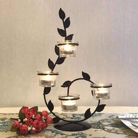 Candlelight Dinner Table, Black Iron Candle Holders, Romantic Candle Light Dinner, Leaf Candle Holder, Wrought Iron Candle Holders, Wrought Iron Candle, Candlelight Dinner, Iron Candlesticks, Iron Candle Holder