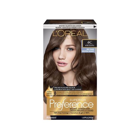 L'Oreal Paris:Superior Preference Cool Light Brown 6C (Barcelona) | Beauty Lifestyle Wiki | Fandom Loreal Preference, Hair Color Brands, Girl Hair Colors, Summer Hair Color, Color Depth, Permanent Hair Color, Luminous Colours, Soft Summer, Light Brown Hair