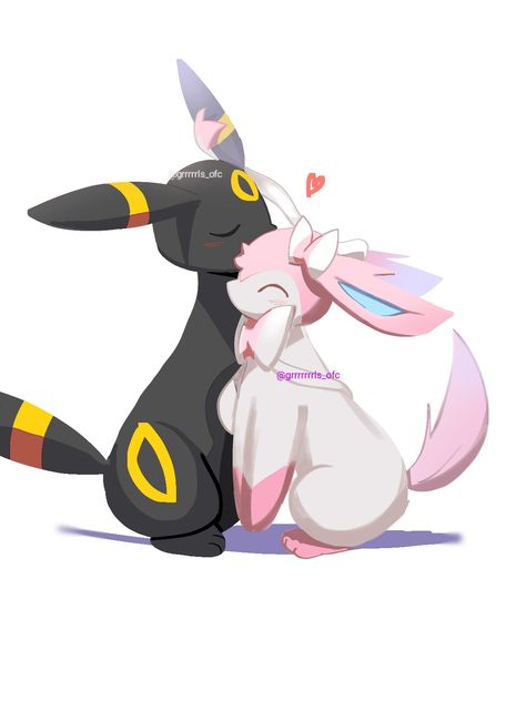 Umbreon X Sylveon, Umbreon And Sylveon, Sylveon X Umbreon, Pokémon Umbreon, Sylveon Art, Evee Evolution, Pokemon Umbreon, Pokemon Eevee Evolutions, Eevee Evolutions