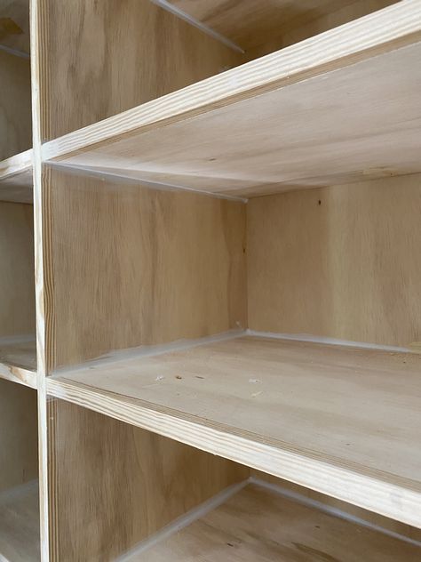 One Room Challenge Week 2 - DIY Closet Built In - Adding Shelf To Closet, Building Closet Shelves Diy, Built In Closet With Doors, Wooden Closet Designs, Built In Closet Shelves, Closet Shelving Ideas Diy, Diy Closet Build, Closet Diy Build, Diy Built In Wardrobe