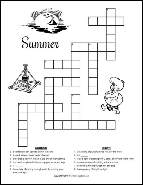 Free printable summer crossword puzzles for kids at a grade 2, 3, and 4 spelling level. #summerlearning #crosswordpuzzles #freeprintable #summervocabulary #homeschool #avoidthesummerslide #summeractivities #grade3 #treevalleyacademy #crossword Summer Crossword, Kids Crossword Puzzles, 3rd Grade Spelling Words, Christmas Crossword Puzzles, Safari Crafts, 2nd Grade Spelling Words, Summer Puzzle, Summer Vocabulary, Classroom Incentives