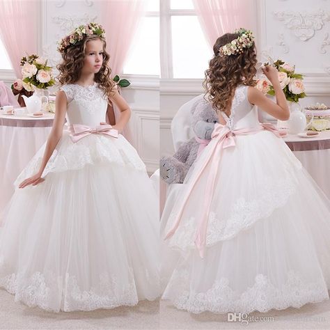 Girls Pageant Dresses Kids, Kids Flower Girl Dresses, Elegant Flower Girl Dress, Girls Pageant Gowns, Flower Girls Dresses, Cheap Flower Girl Dresses, Wedding Girl, Lace Ball Gowns