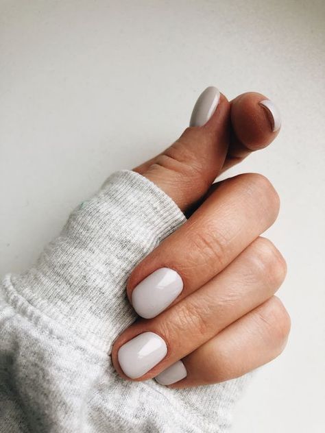 Gray Short Nails, Grey Nails Ideas, Short Fall Nail Designs, Dusty Pink Nails, Short Fall Nail, Grey Gel Nails, Light Gray Nails, Nail Designs For 2023, Nail Colors For Pale Skin