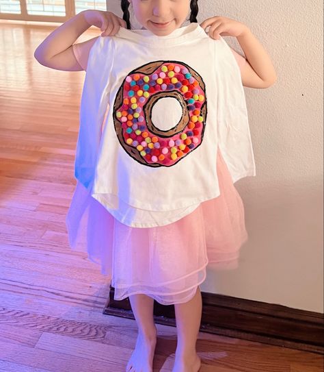 100 days of school idea. Donut with pom pom sprinkles 100 Days Sprinkled With Fun, Valentine Box, 100 Days Of School, Diy For Girls, Diy Shirt, 100th Day, 100 Days, School Shirts, School Days