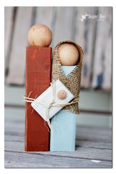 here's how to make a DIY simple wooden nativity set - this is a perfect Christmas craft idea - maybe even give away as neighbor gifts?? - - MichaelsMakers Sugar Bee Crafts Wooden Nativity Set, Wooden Nativity Sets, Blue Mary, Nativity Silhouette, Wooden Nativity, Christmas Crafts To Sell, Bee Crafts, Neighbor Gifts, Holy Family