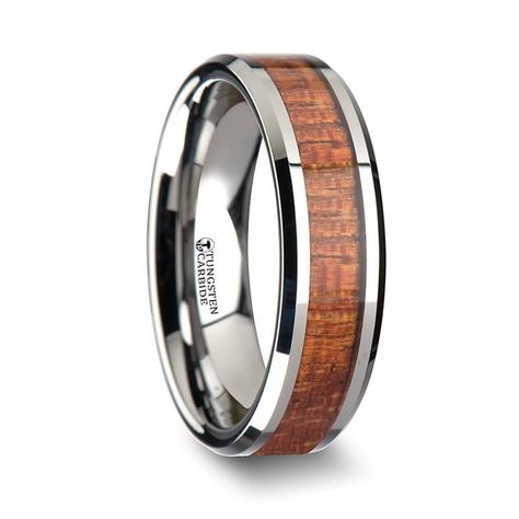 From our Tungsten Inlay Rings collection, MAUN is a combination of mahogany and tungsten carbide. Mahogany needs no introduction - it has been used for thousands of years, and can be found today mostly in furniture. The beauty of mahogany combined with the resilience, looks and comfort of a tungsten carbide ring makes MAUN one of a kind. FINISH: Polished WALL THICKNESS: 2.0mm - 2.3mm WEIGHT: 6 -15 grams BAND: Comfort Fit METAL | MATERIAL: Standard Tungsten Personalized Wedding Bands, Wood Inlay Rings, Organic Textures, Mens Wedding Bands Tungsten, Tungsten Carbide Wedding Bands, Titanium Wedding Band, Tungsten Carbide Rings, Tungsten Wedding Bands, Wolfram